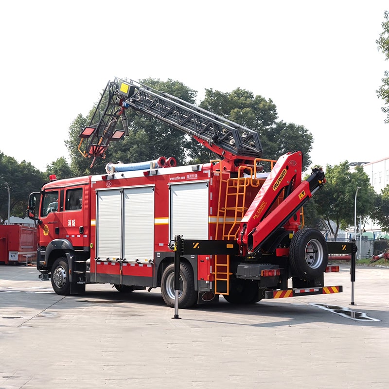 Howo 8 CBM Aerial Ladder Rescue Fire Fighting Truck