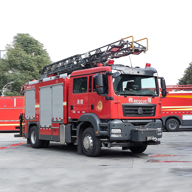 Howo 8 CBM Aerial Ladder Rescue Fire Fighting Truck