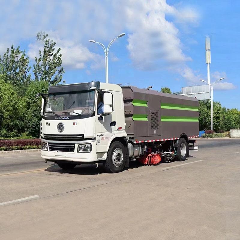 SHACMAN 9m3 road sweeper truck with water spray