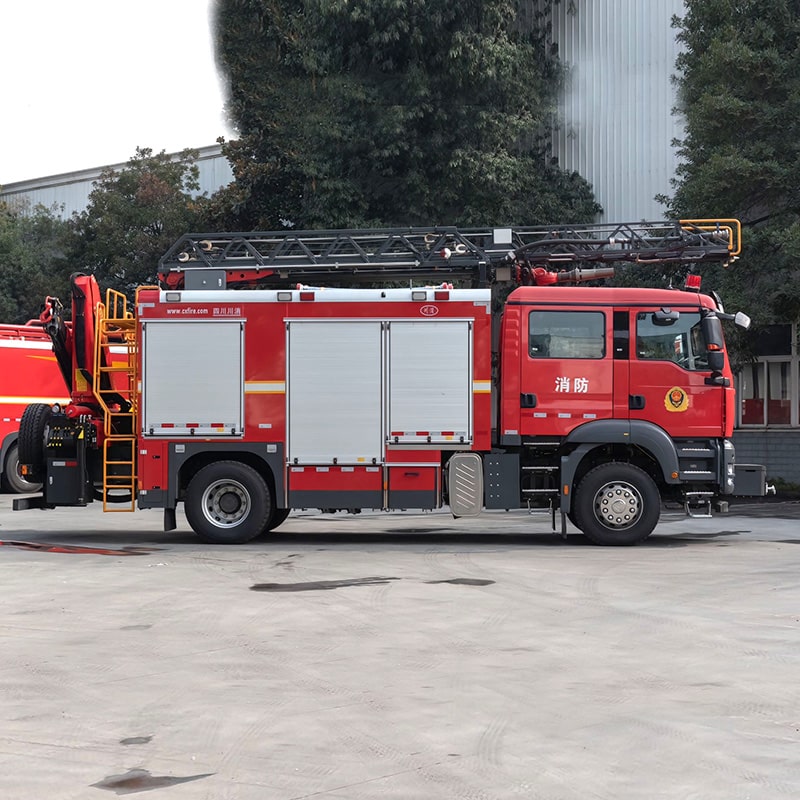 Howo 8 CBM Aerial Ladder Rescue Fire Fighting Truck