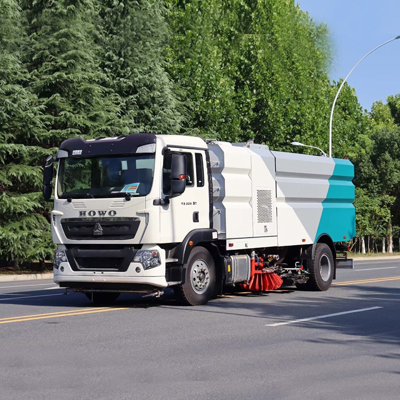 HOWO 9m3  washing road sweeper truck