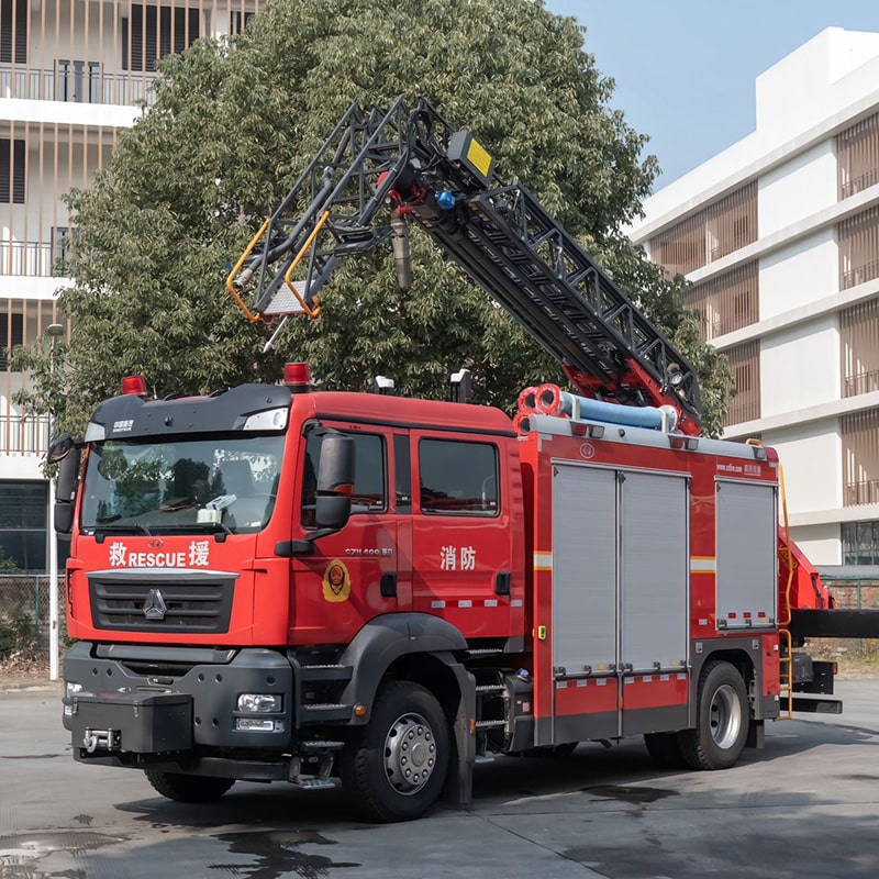 Howo 8 CBM Aerial Ladder Rescue Fire Fighting Truck