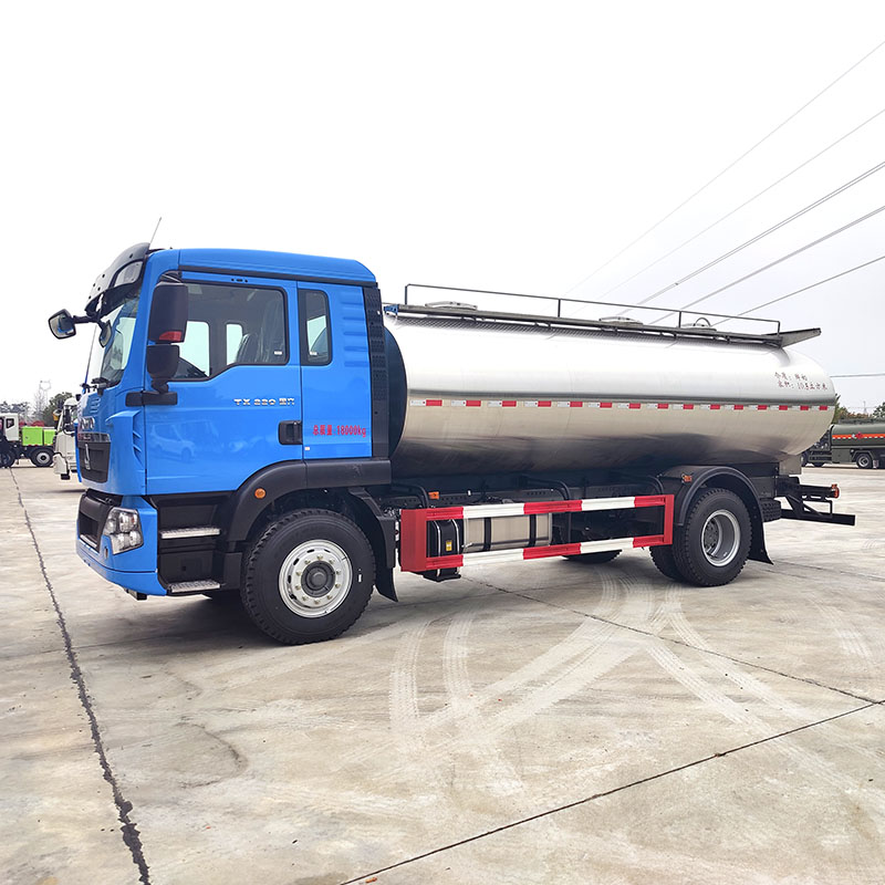HOWO 4*2 Stainless steel 2 axle 13t milk tank truck